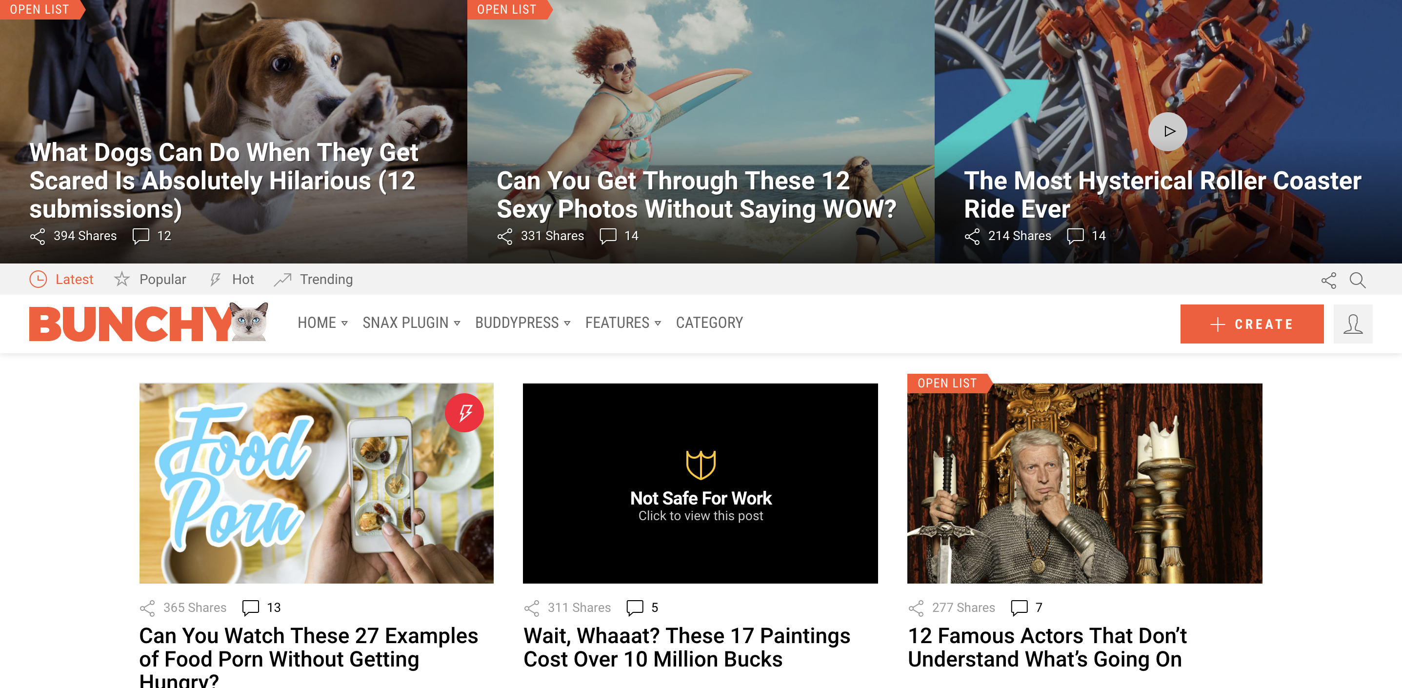 Bunchy - Viral WordPress Theme with Open Lists