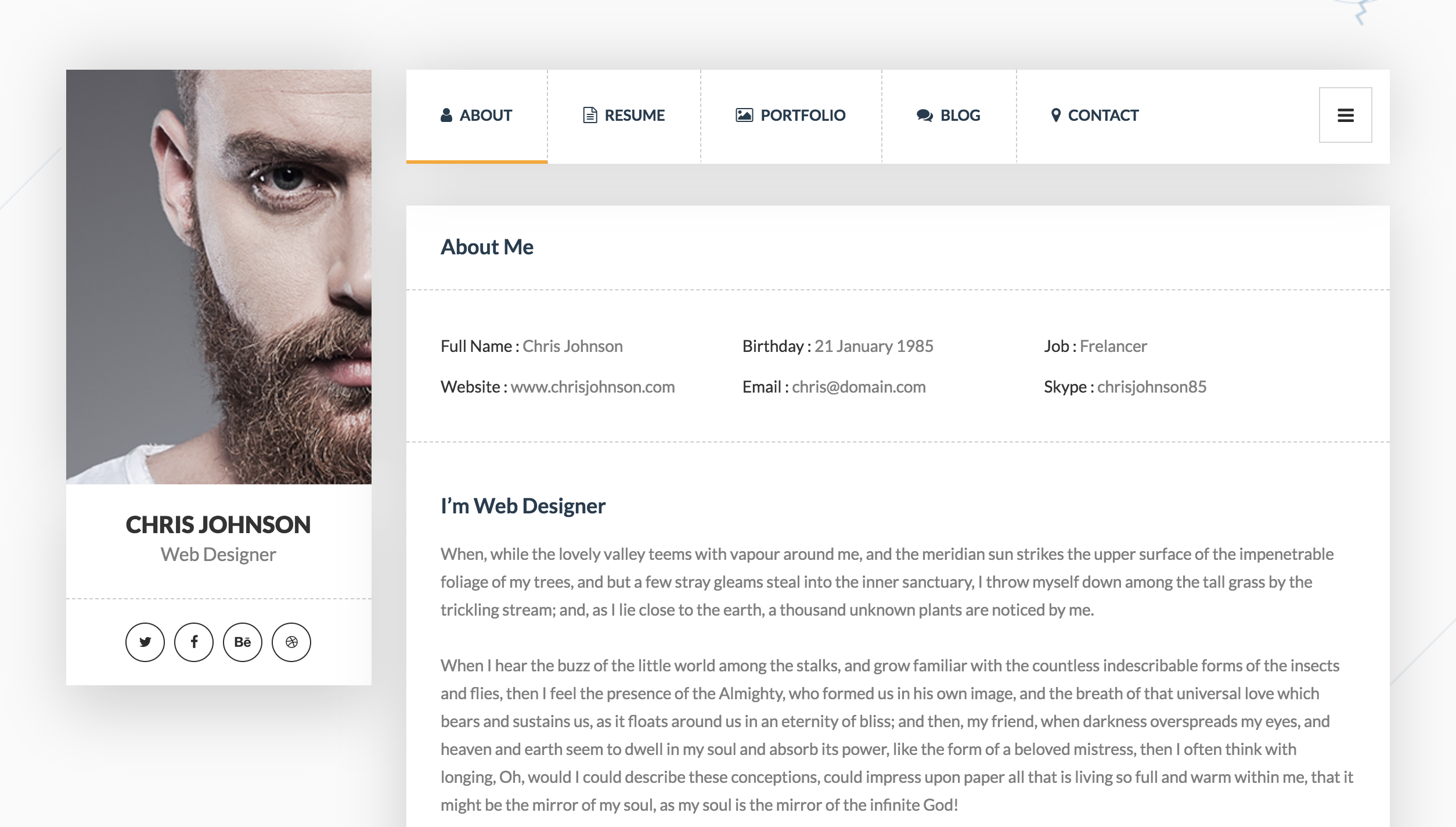 Picard vCard Resume WordPress Theme.png