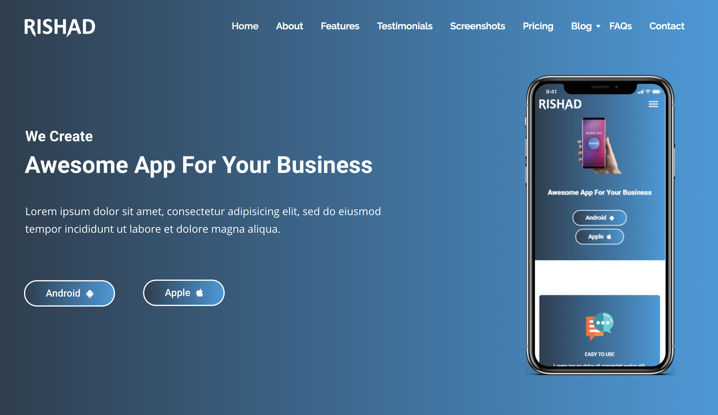 Rishad - App Landing WordPress Theme.png