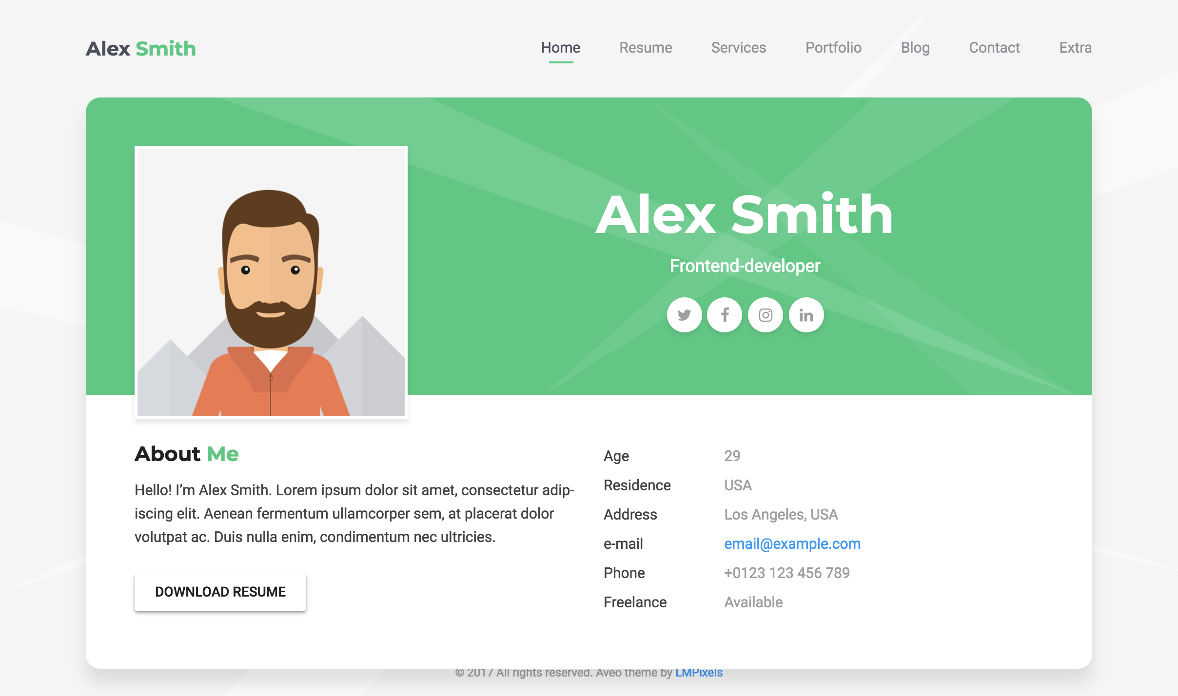 aveo CV, Resume, vCard & Portfolio.png